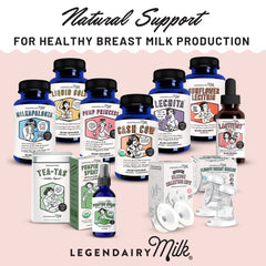 Goat's Rue herb closeup in Legendairy Milk Cash Cow image highlights traditional lactation herbs