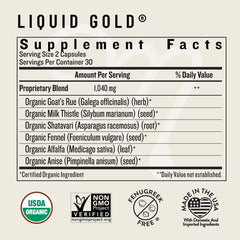 Legendairy Milk Liquid Gold goats rue herbs visual for natural lactation blend.