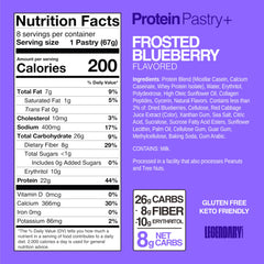 Cross-section of blueberry protein pastry showing creamy filling