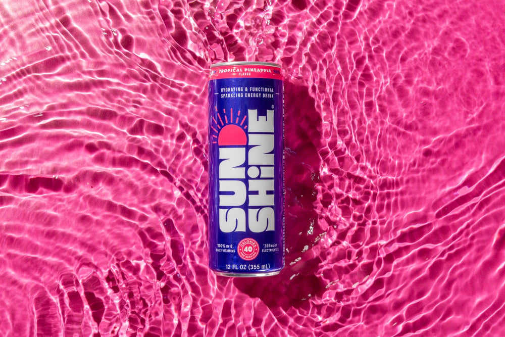 Legendary Sunshine pack-of-12 multipack display showcases convenient daily energy choice.