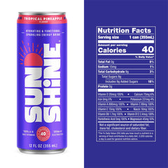 Legendary Sunshine pineapple-glass-pour highlights refreshing aroma and quick mental clarity from natural caffeine.