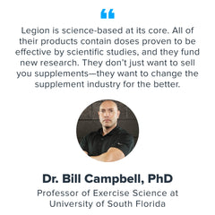 Legion Athletics branding with product packaging