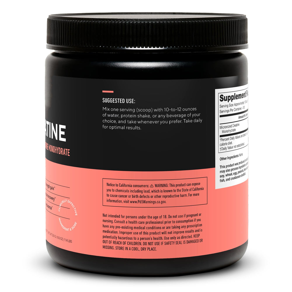 Shaker bottle with unflavored LEGION creatine powder