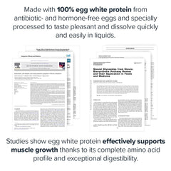 LEGION Egg+ Protein Powder vanilla shaker showing naturally flavored, smooth mixing without artificial additives.