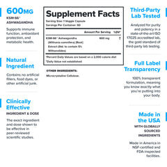 KSM-66 Ashwagandha capsules by LEGION