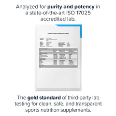 ISO 17025 accreditation testing seal for Vitamin C supplement