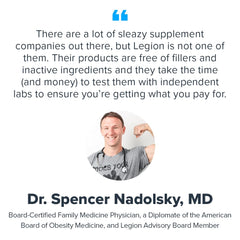 LEGION Plant+ Chocolate gluten-free packaging on store shelf.