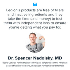 Lab tested potency and purity seal for LEGION Pump