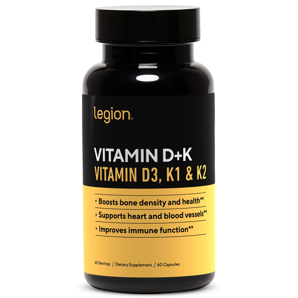 Legion Vitamin D3 K2 label showing ingredients and dosage