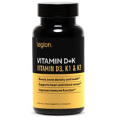 Legion Vitamin D3 K2 label showing ingredients and dosage
