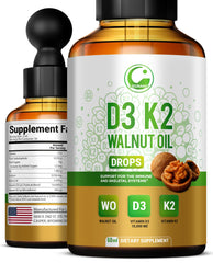 Bottle of LEGRANO D3 K2 drops in walnut oil base (2 oz)