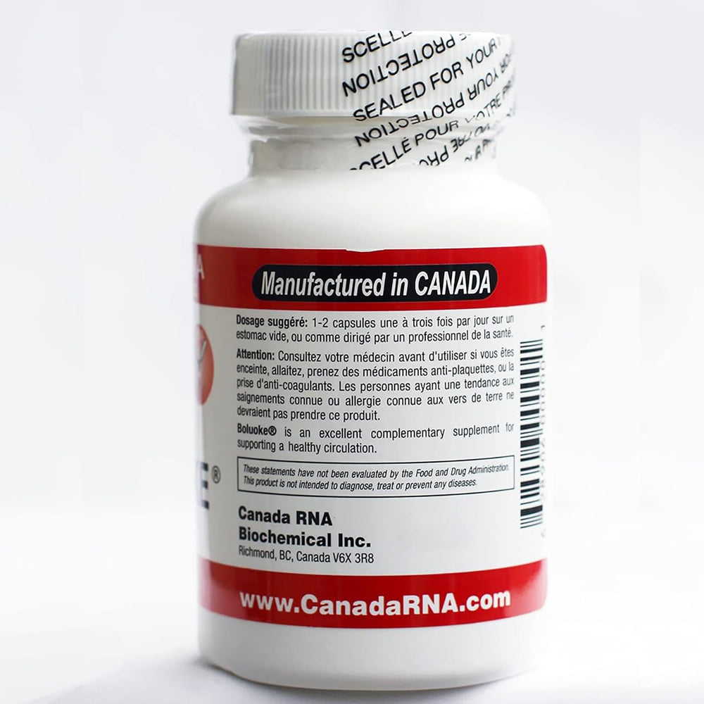 Close-up of Boluoke Lumbrokinase capsules
