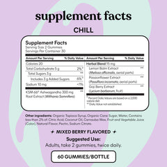 Calm benefits illustrated by gummy bottle