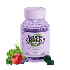 Hero image of Lemme Greens Superfood Gummies in berry flavor, 60 count