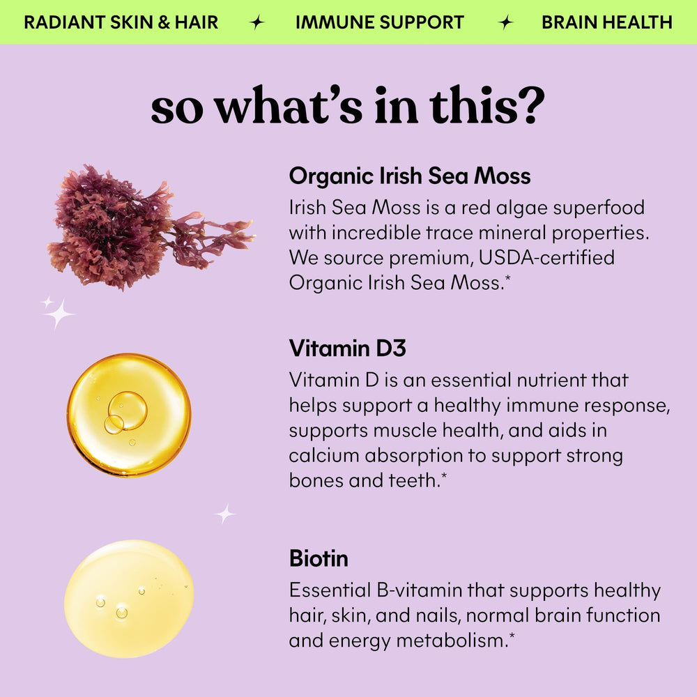 Product label showing gluten-free, non-GMO and sugar-free ingredients