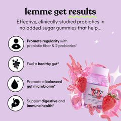 Ingredients panel for Lemme No. 2 fiber and probiotic gummies