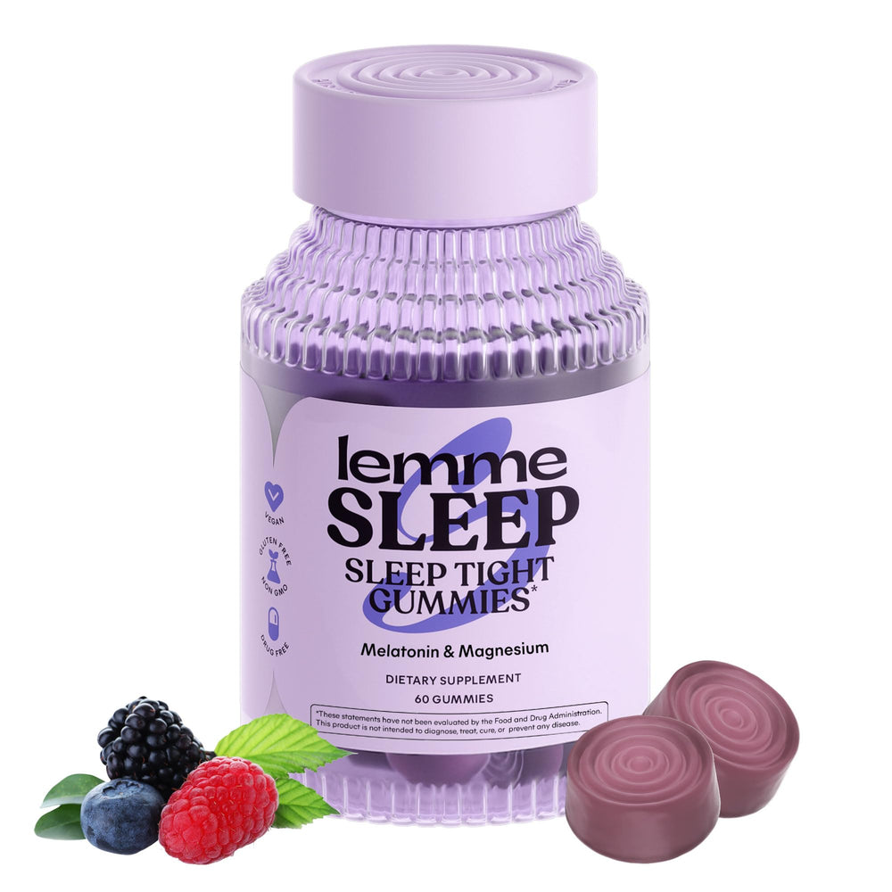 Front view of Lemme Sleep Gummies Berry flavor bottle