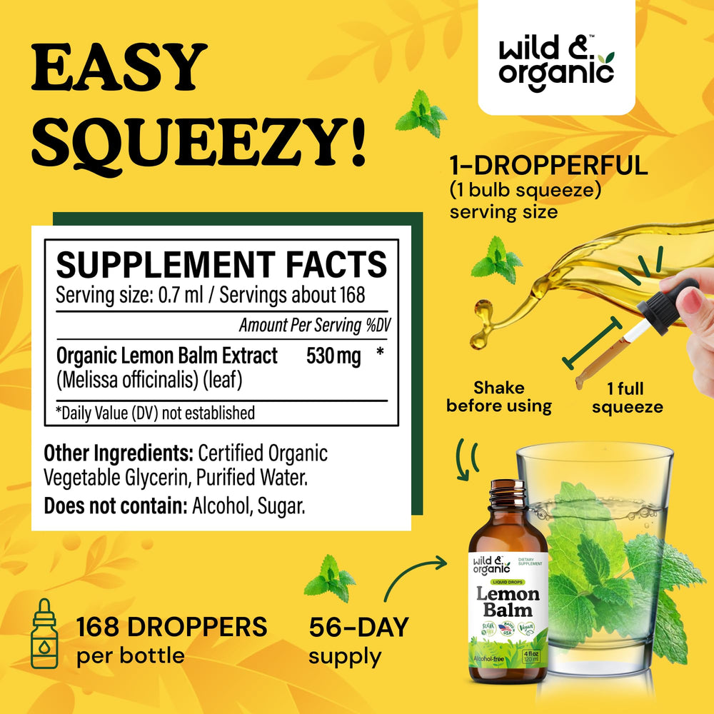 Dropping lemon balm tincture from a dropper