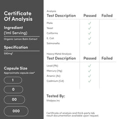 Back label close-up with dosage information