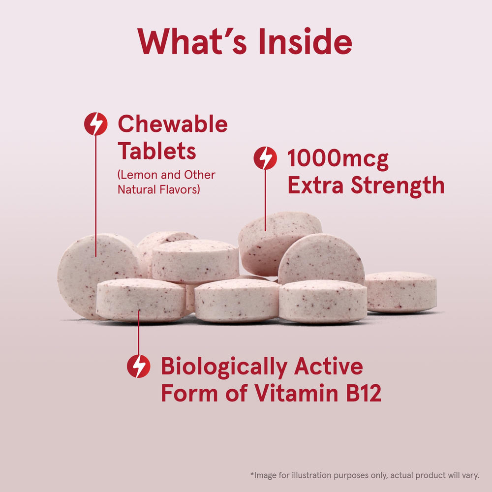 Lemon flavored Methyl B-12 chewable tablets packaging