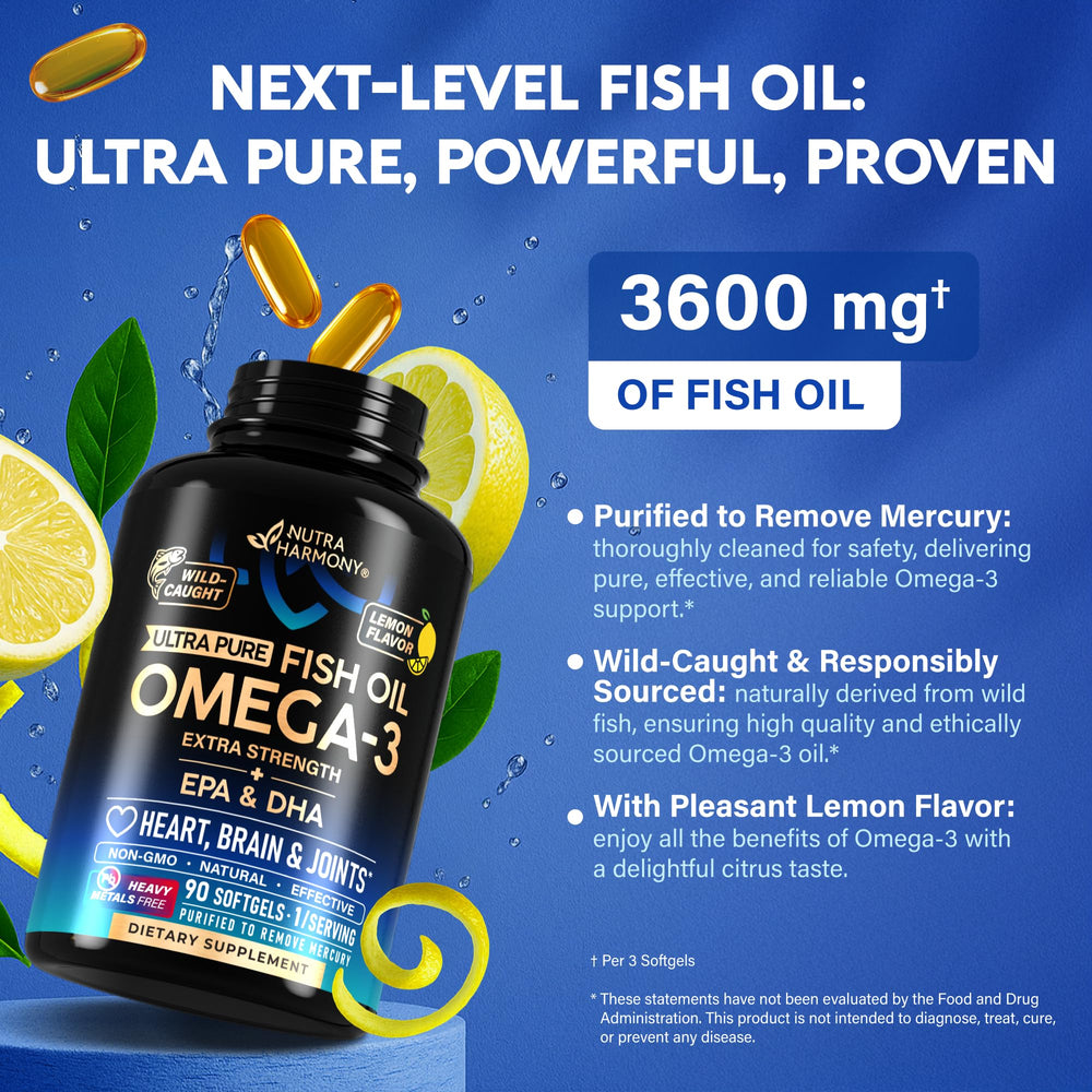 Lemon flavored omega-3 softgels
