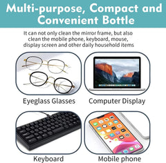 Eyeglasses being sprayed with Lens Scratch Removal