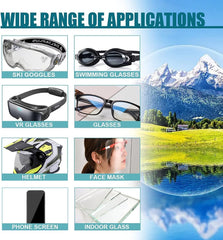 Eyeglasses lens before and after treatment