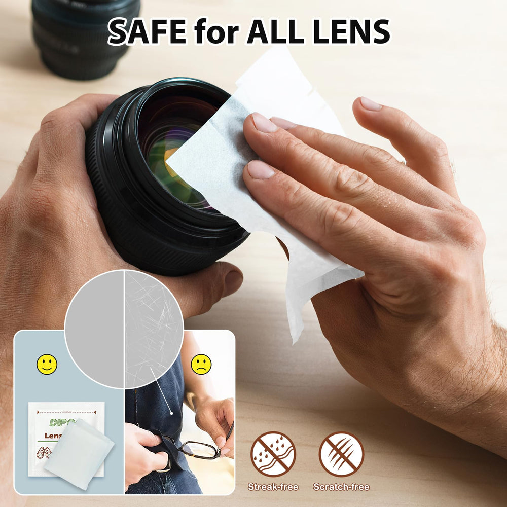 Ammonia-free lens cleaning wipes for optical lenses