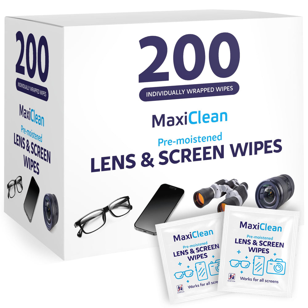 Box of 200 lens wipes for eyeglasses