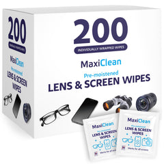 Box of 200 lens wipes for eyeglasses