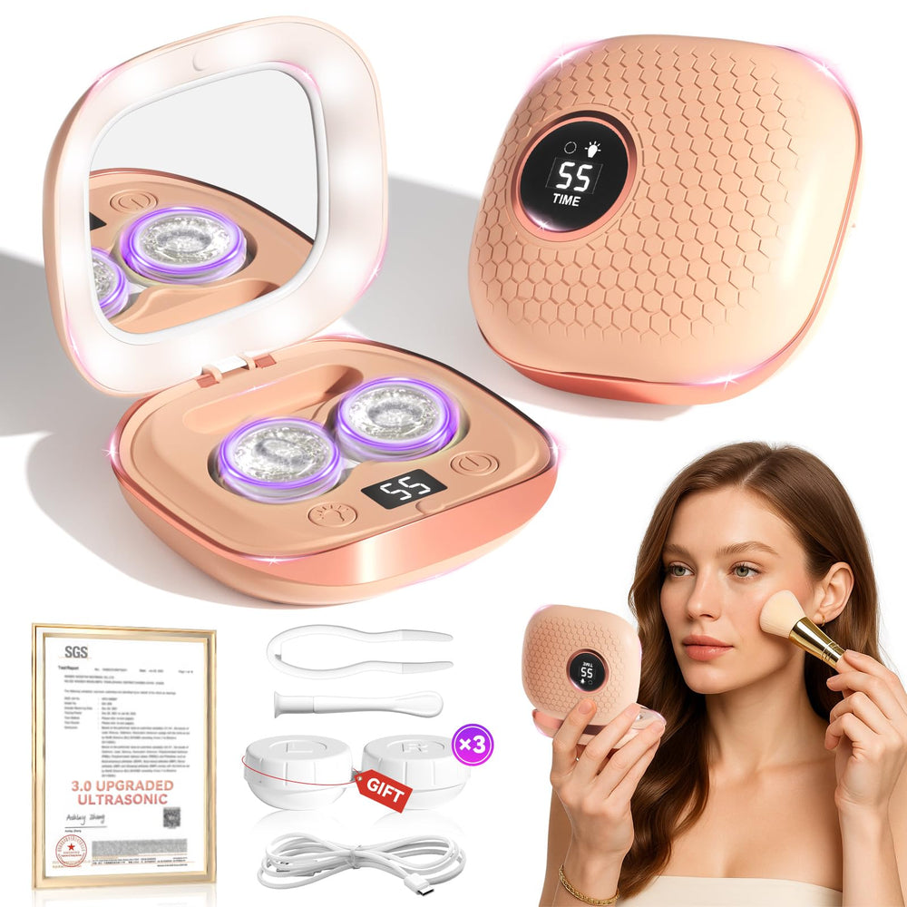 2025 Upgraded Ultrasonic Contact Lens Cleaner in Chic Pink