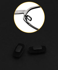 Package includes: 6 pairs of black nose pads ready to push into the nose pad holder.