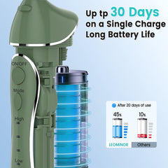 USB charging cable connected to Leominor flosser