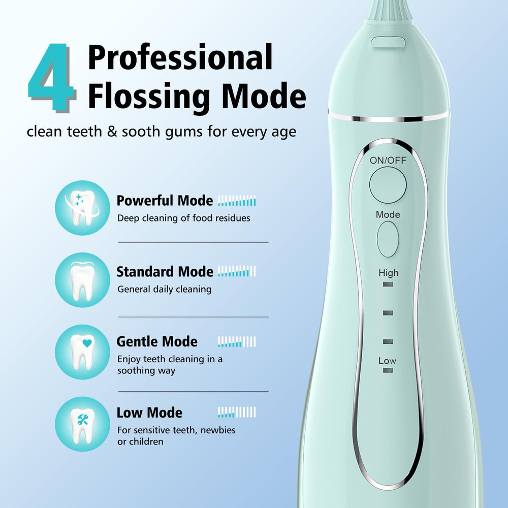 Portable 300ML tank close-up – Leominor flosser Green