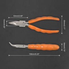 Stainless steel bent nose pliers showing corrosion resistance