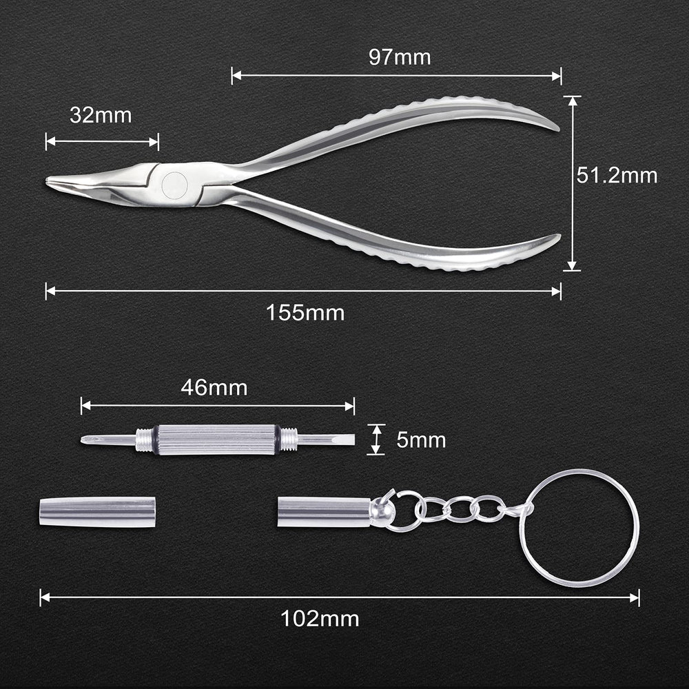 Compact eyewear repair tool kit for professionals and DIY