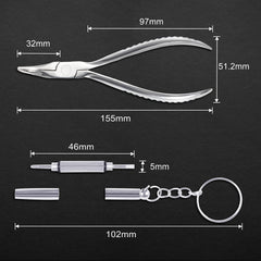 Compact eyewear repair tool kit for professionals and DIY