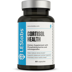 Front view of LES Labs Cortisol Health bottle