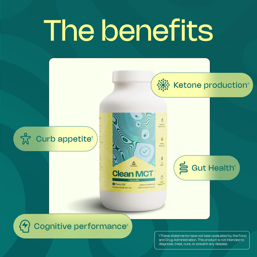Ingredient panel showing non-GMO and hexane-free MCTs