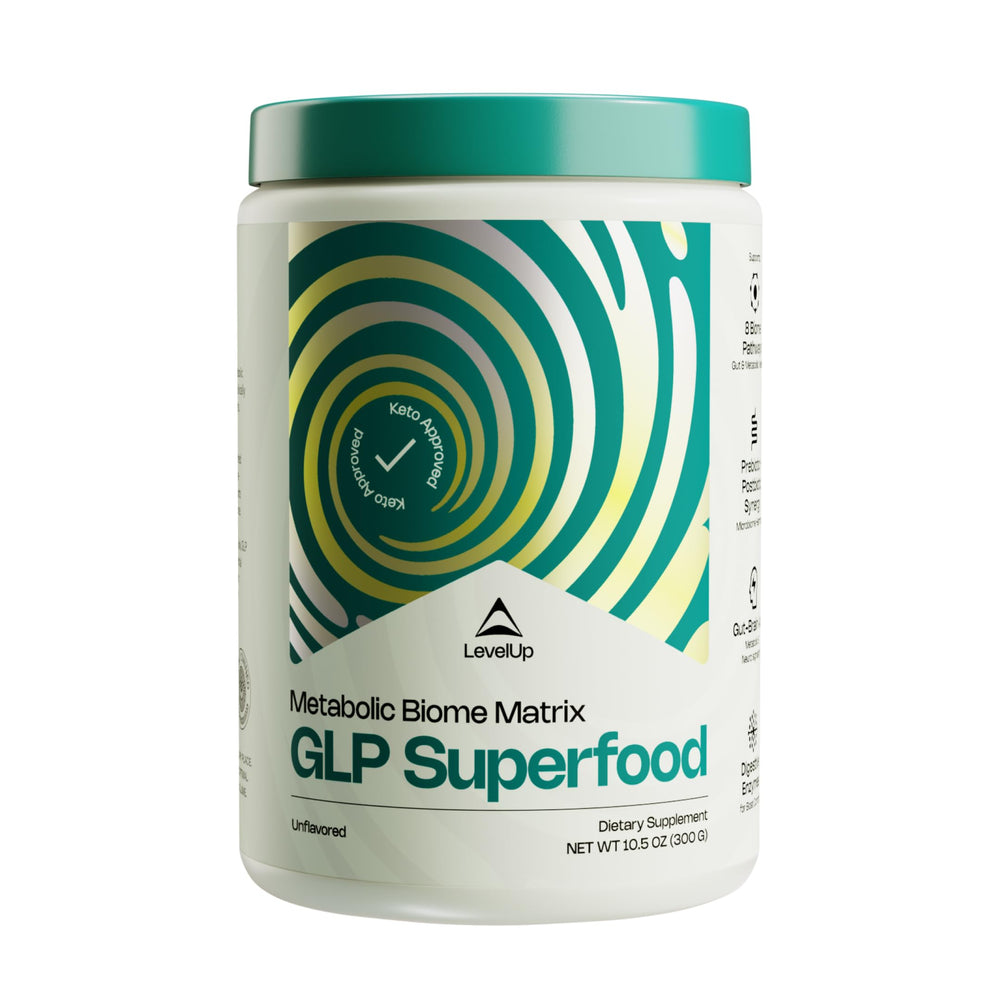 LevelUp GLP Superfood unflavored bottle front view