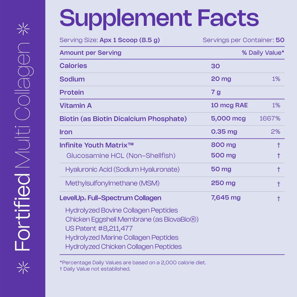 Close-up of LevelUp Multi Collagen powder and scoop