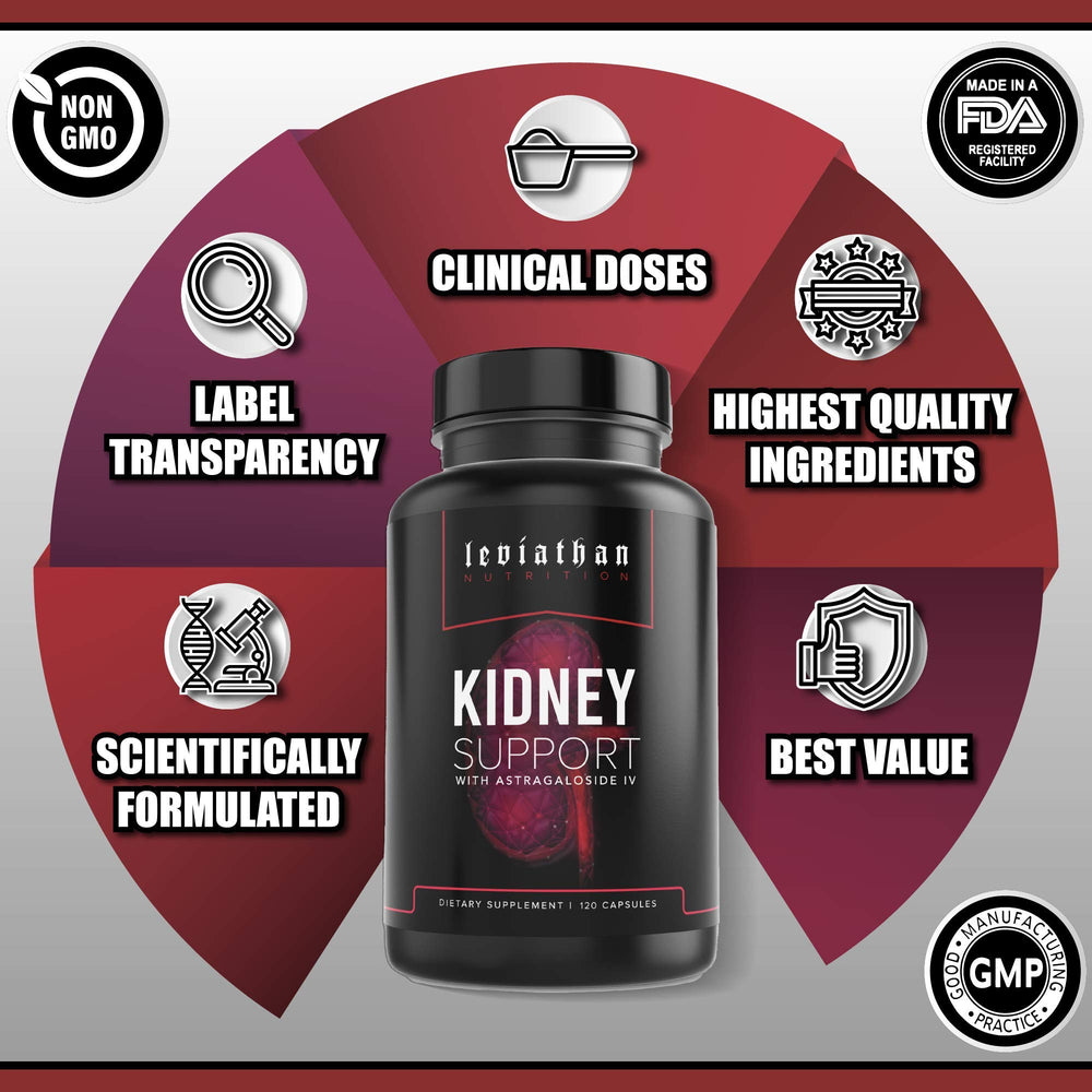 Leviathan Nutrition Super Kidney Cleanse capsules in hand suggest portable kidney and gallbladder support
