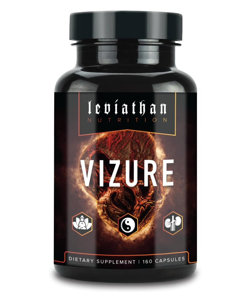 Leviathan Vizure bottle label with Maca Root and herbal ingredients