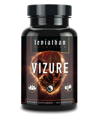 Leviathan Vizure bottle label with Maca Root and herbal ingredients