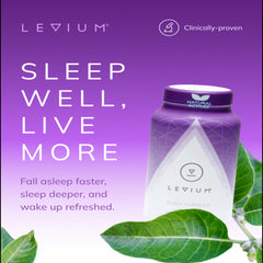 Overview shot of Levium Sleep Formula bottle