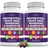 Liberty Lifestyle Resveratrol Berberine Grape Seed Quercetin Polyphenol Supplement bottle