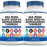 Liberty Lifestyle Sea Moss and Black Seed Oil 2-Pack label