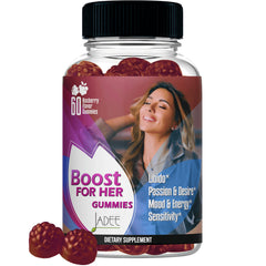 Libido Booster for Women Gummies bottle with raspberry flavor