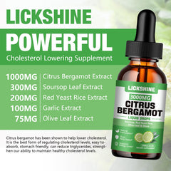 Ingredient label for Lickshine Citrus Bergamot 3000mg liquid drops