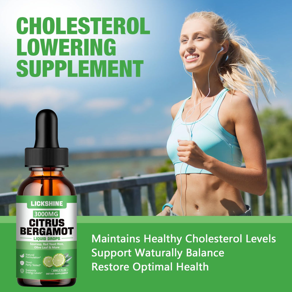 Close-up of Lickshine Citrus Bergamot liquid drops bottle